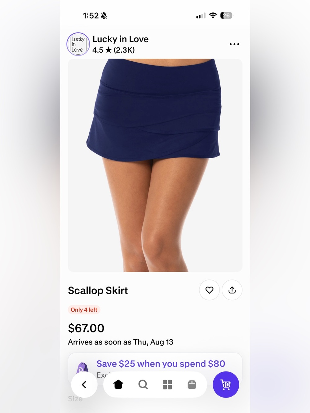Lucky in Love Navy Layered Scallop skirt